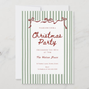 Red coquette Whimsical Hand Drawn Christmas Party Invitation