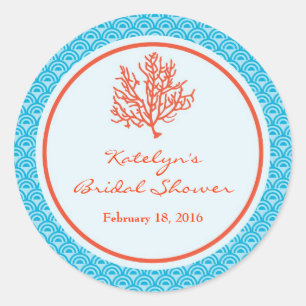 Red Coral Favour Sticker
