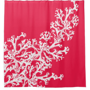Red Coral Graphic Shower Curtain