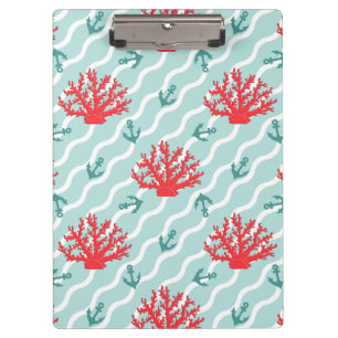 Red Coral Pattern 1 Clipboard