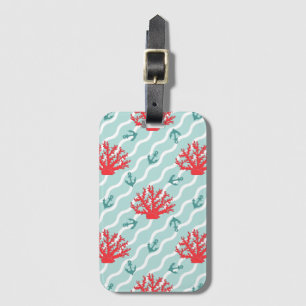 Red Coral Pattern 1 Luggage Tag