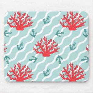 Red Coral Pattern 1 Mouse Pad