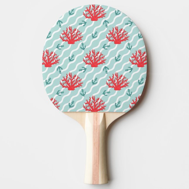 Red Coral Pattern 1 Ping Pong Paddle (Front)