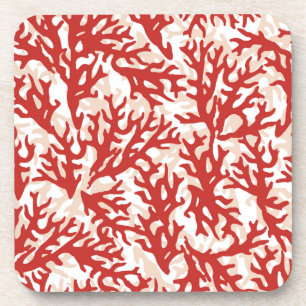 Red Coral Pattern 2 Coaster