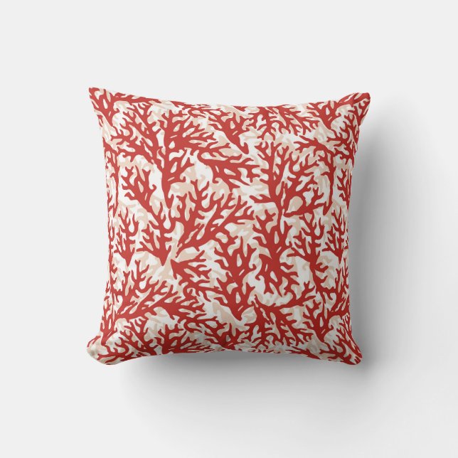 Red Coral Pattern 2 Cushion (Front)