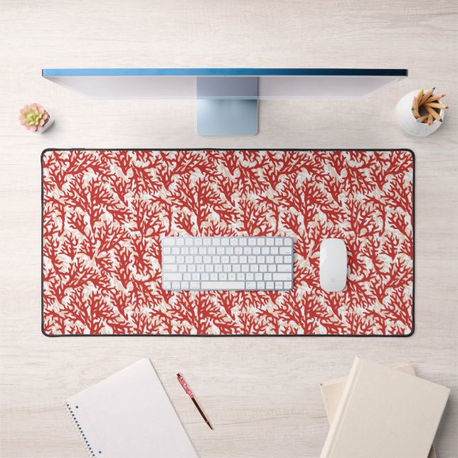 Red Coral Pattern 2 Desk Mat (Office 1)