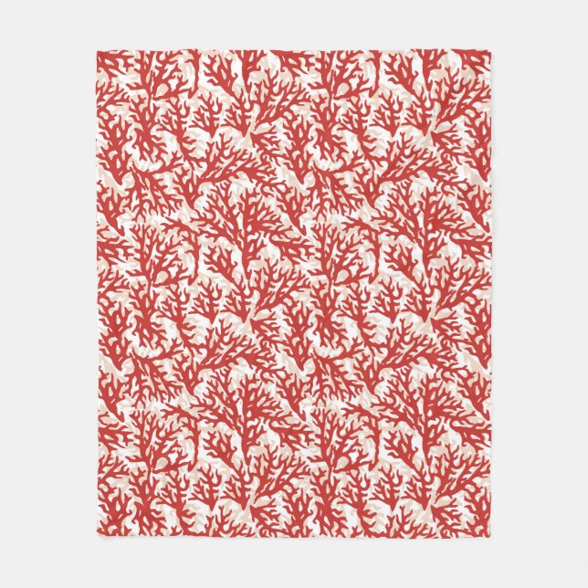 Red Coral Pattern 2 Fleece Blanket (Front)