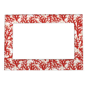 Red Coral Pattern 2 Magnetic Frame
