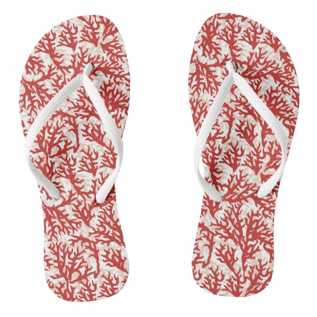 Red Coral Pattern 2 Thongs (Footbed)