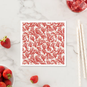 Red Coral Pattern Napkin
