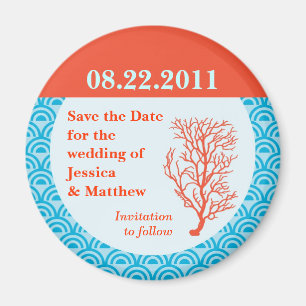 Red Coral Save the Date Magnet