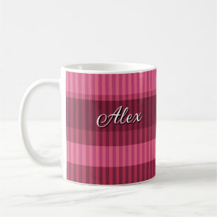  Red coral shades striped vertical pattern Coffee Mug