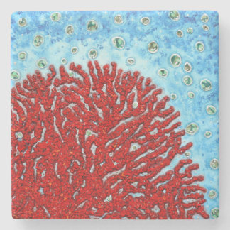 Red Coral Stone Coaster