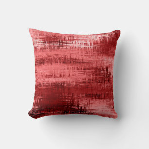 Red/Coral/White Abstract Decor Pillow