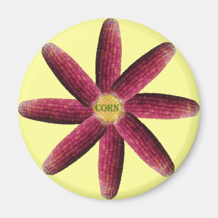 Red Corn Pattern Magnet