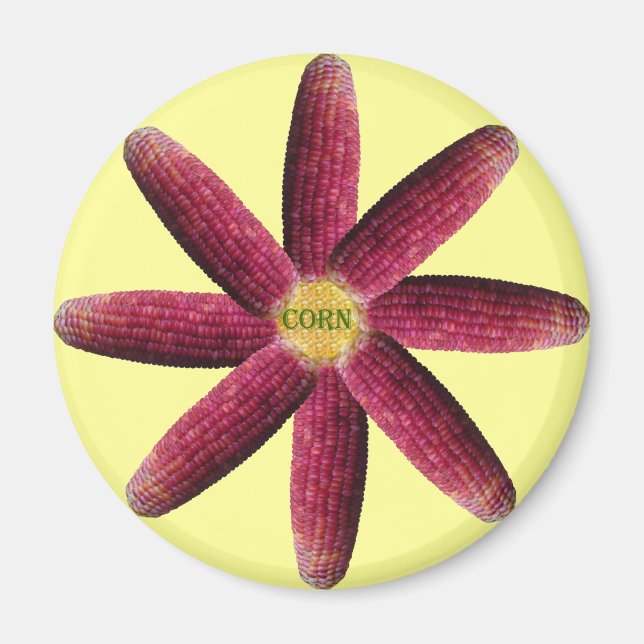 Red Corn Pattern Magnet (Front)