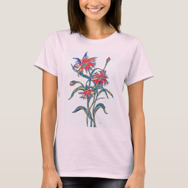 Red Cornflowers T-Shirt (Front)