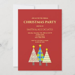 Red Corporate Christmas Party  Invitation
