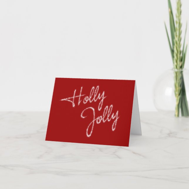 Red Corporate Holiday Card - Holly Jolly (Front)