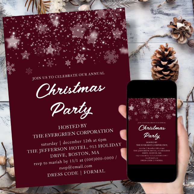 Red Corporate | Office Christmas Holiday Party Invitation (Creator Uploaded)