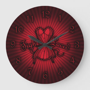 Red Corset Tight Laced Large Clock