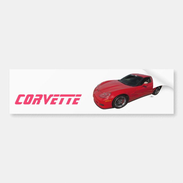 Red Corvette Bumper Sticker (Front)