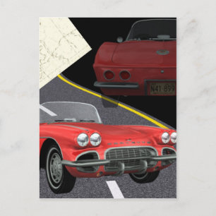 Red Corvette - Car/Father's Day Design Postcard
