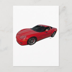 Red Corvette Postcard