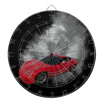 Red Corvette with Grey smoke removable background
