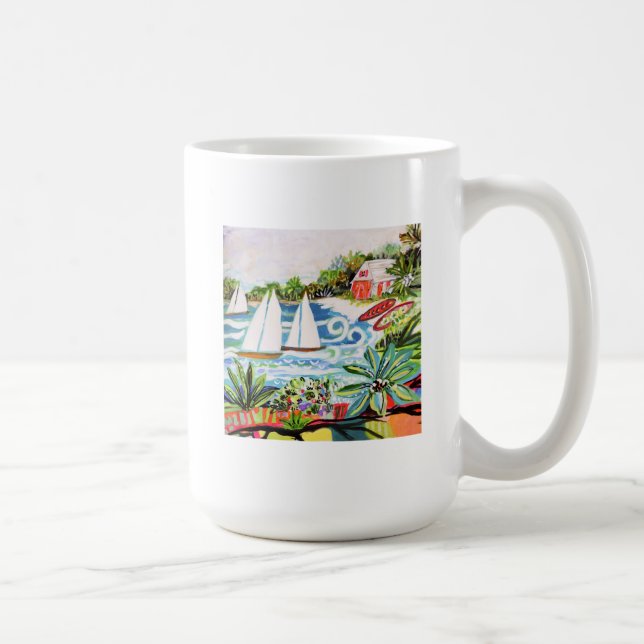 Red Cottage by the Bay II Coffee Mug (Right)