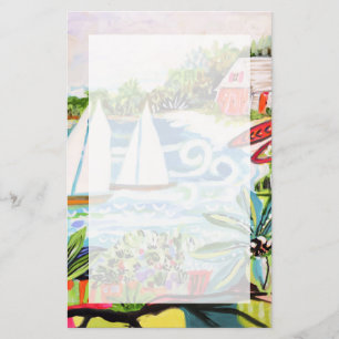 Red Cottage by the Bay II Stationery