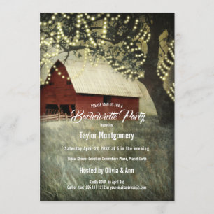 Red Country Barn Country Morning Invitation