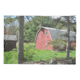 Red Country Barn Pillowcase