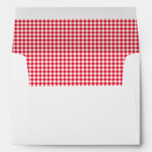 Red Country Gingham Check Pattern Envelopes