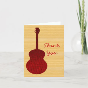 Red Country Guitar Thank You Card