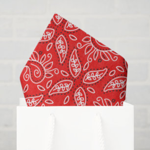 Red Country Paisley pattern tissue paper