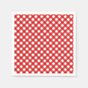 Red Country Style Gingham Pattern Napkin