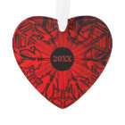 Red Couple Initials Custom Year Heart