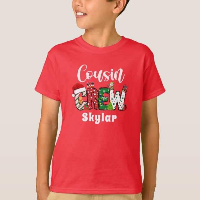 Red Cousin Crew Christmas retro T-Shirt (Front)