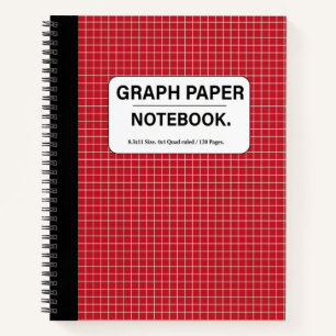 Red cover Graph paper spiral composition  notebook