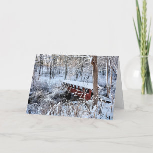 Red Covered bridge Card