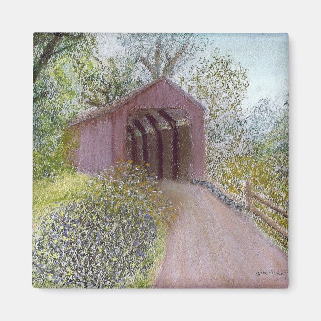 Red Covered Bridge Magnet (Front)