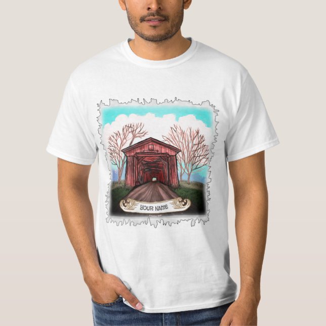 Red Covered Bridge t-shirt (Front)
