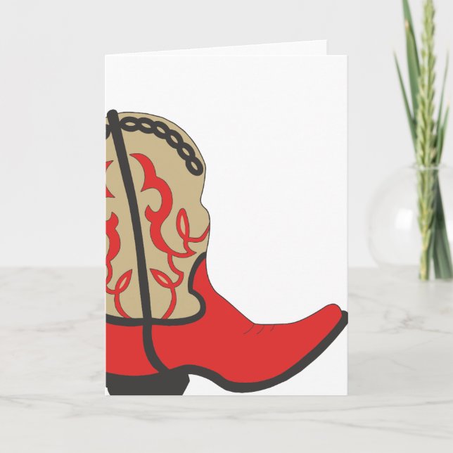Red Cowboy Boot Card (Front)