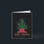 Red Cowboy Boots and Spruce Merry Christmas Card<br><div class="desc">Red Cowboy Boots and Spruce Merry Christmas</div>