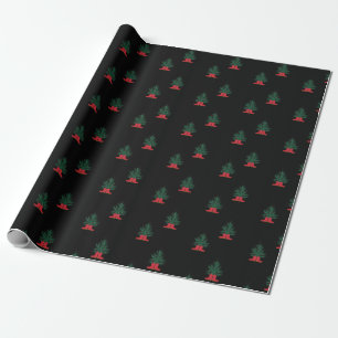 Red Cowboy Boots and Spruce  Wrapping Paper