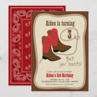 Red Cowboy Boots Western Birthday Party