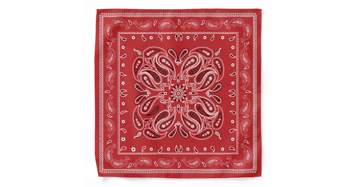 Red Cowboy Paisley Print Bandana | Zazzle.com.au