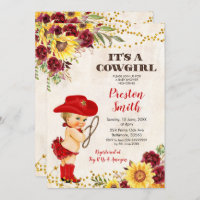 Red Cowgirl Blonde Rose and Sunflower Baby Shower 