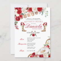 Red Cowgirl Boots & Ropes Mariachi Quinceañera